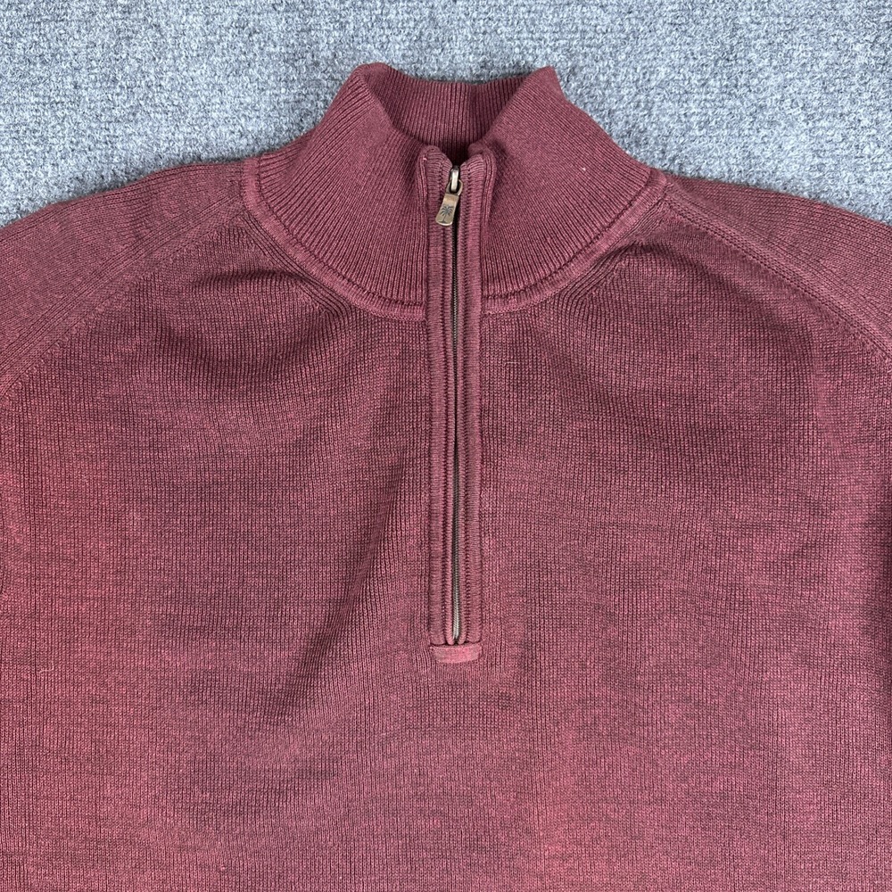 Tommy Bahama‎ Men's XL Red Tight Knit 1/4 Zip Mock Neck Cotton Blend Pullover